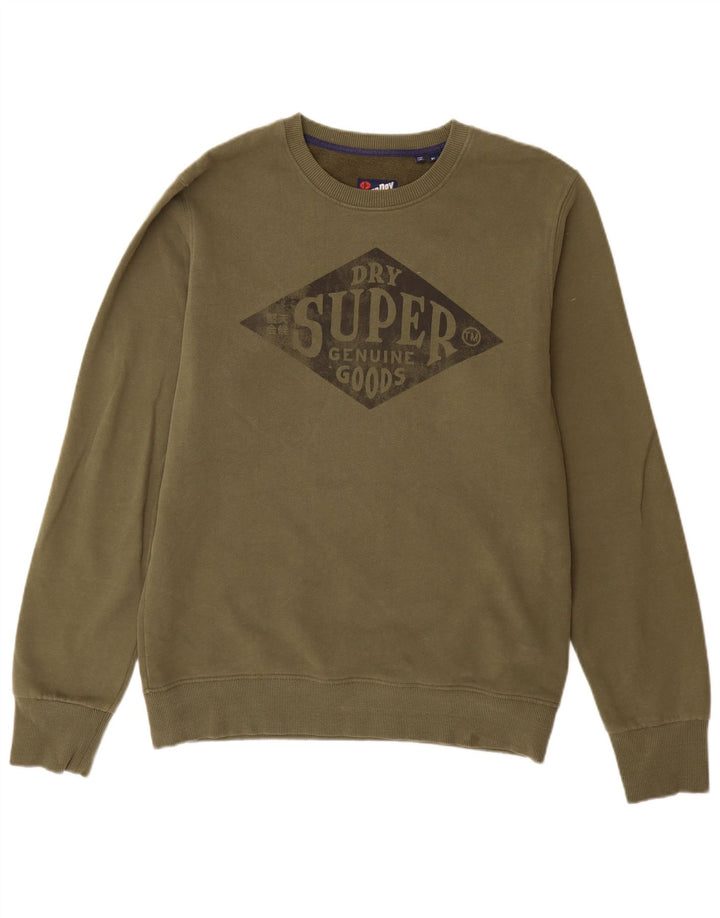 Superdry Hombre Sudadera Gráfica Jumper XL Algodón Caqui