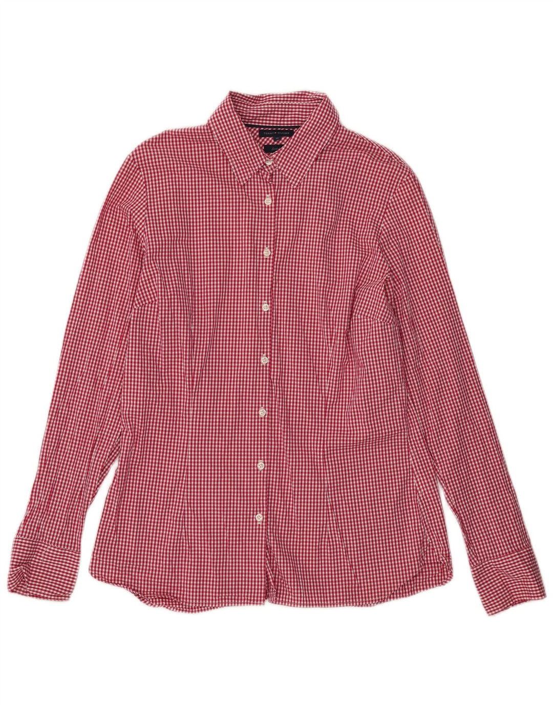 Tommy Hilfiger Camisa para mujer US 12 Grande Rojo Gingham Algodón