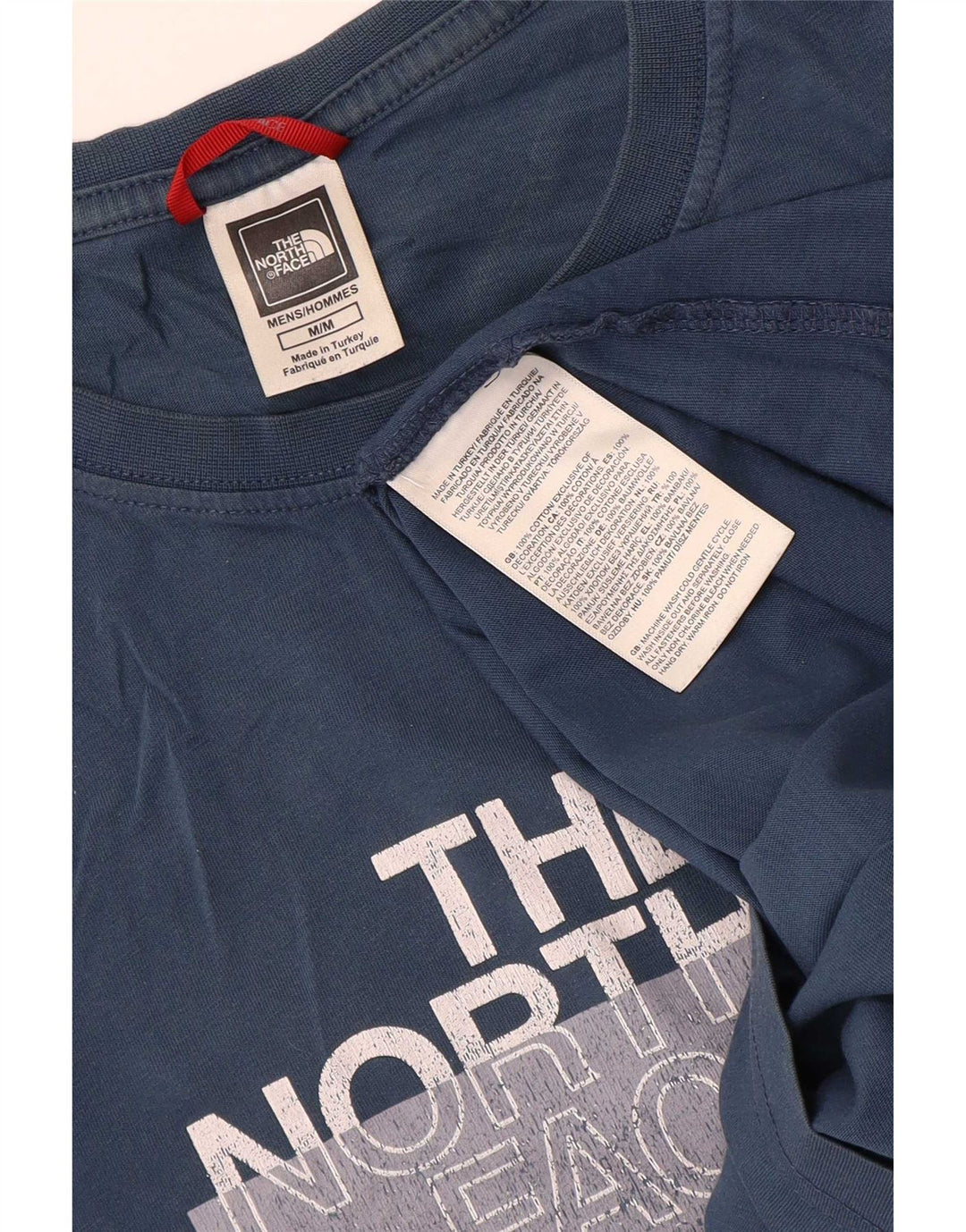 The North Face Hombre Camiseta Gráfica Top Algodón Azul Medio