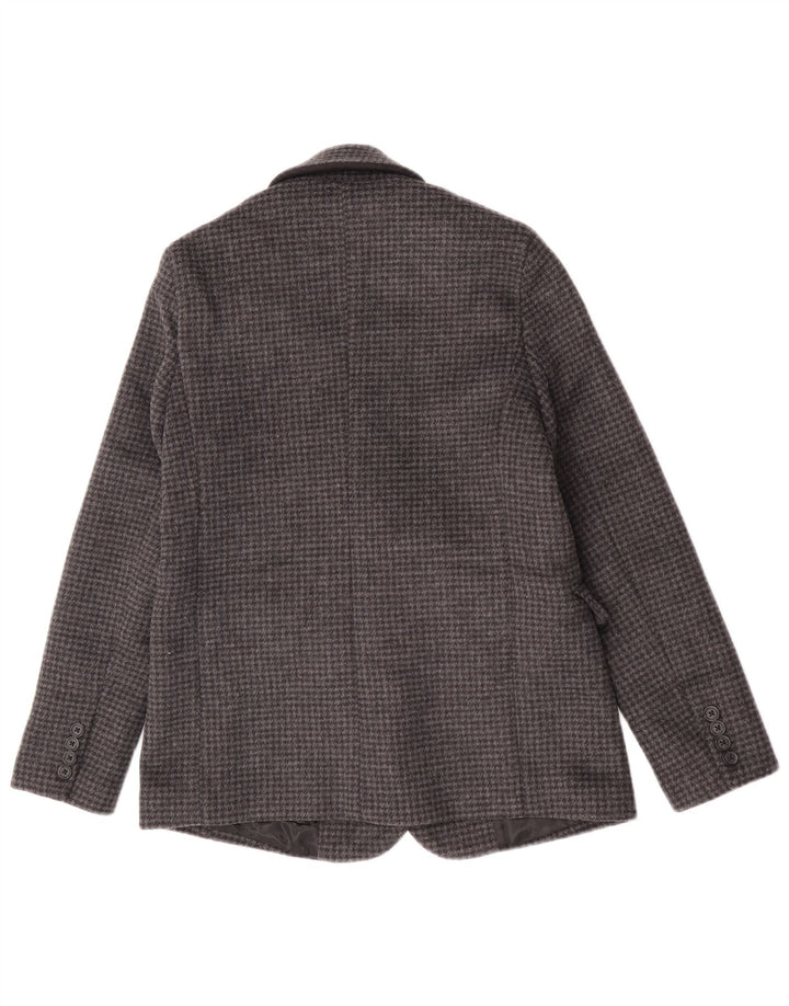 Abercrombie & Fitch Chaqueta tipo blazer con 1 botón para mujer UK 6 XS Gris pata de gallo