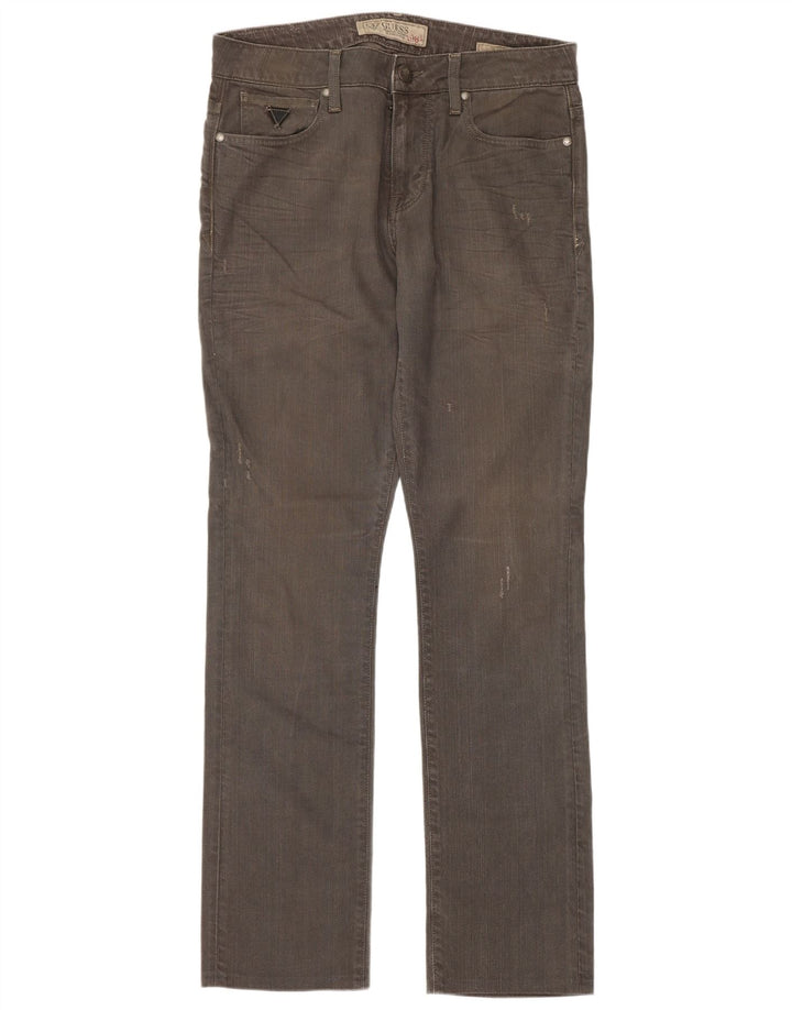 Guess Vaqueros rectos desgastados para hombre W32 L32 Algodón gris