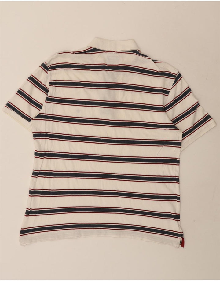 Champion Polo De Ajuste Fácil Para Hombre Grande Blanco A Rayas