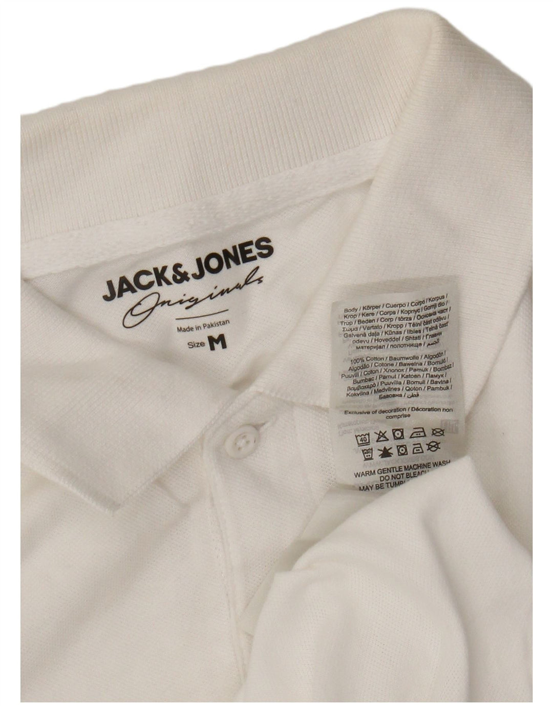 JACK & JONES Polo Hombre Algodón Blanco Mediano