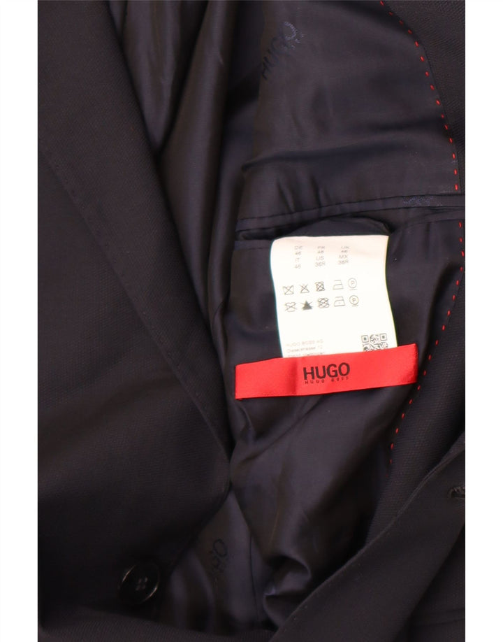 Hugo Boss Chaqueta tipo blazer de 2 botones para hombre UK 46 Small Azul marino Viscosa