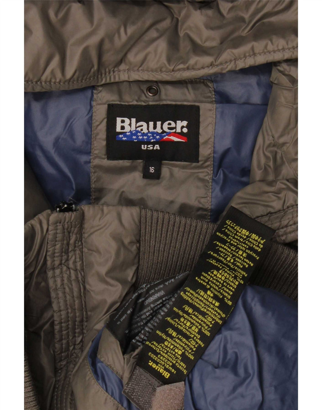 Blauer Chaqueta acolchada con capucha para niño 15-16 años Poliamida gris