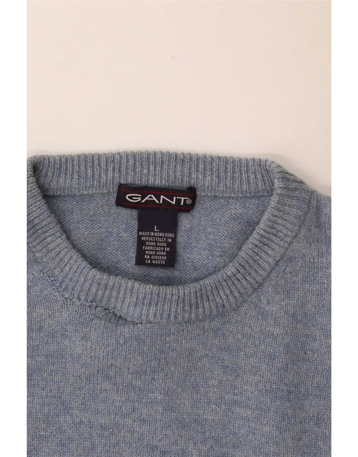 Gant Jersey De Cuello Redondo Para Hombre Jersey De Lana De Cordero Azul Grande