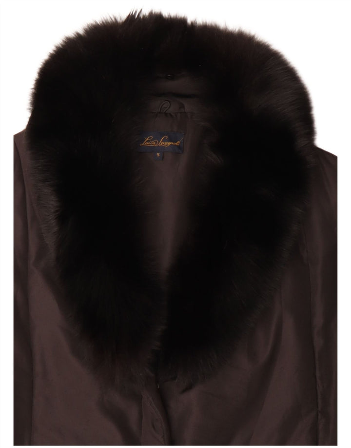 Luisa Spagnoli Chaqueta acolchada extragrande para mujer UK 10 Small Marrón Poliéster