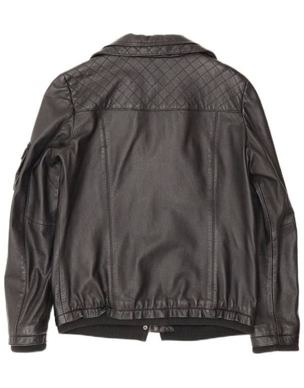 Lee Cooper - Chaqueta de piel para mujer, talla 40, talla M, color negro