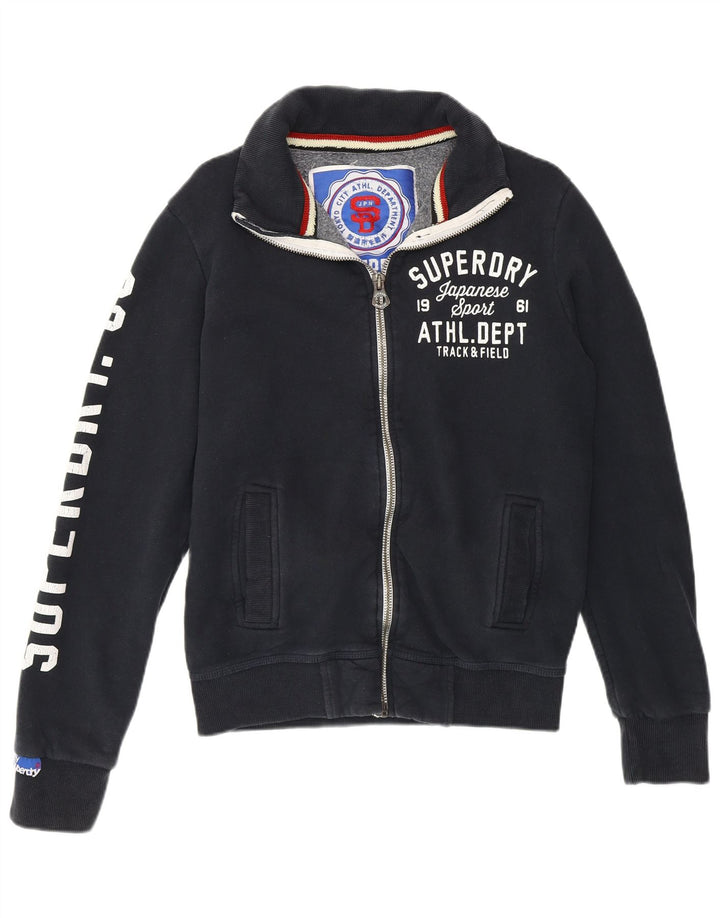 SUPERDRY Hombre Sudadera Gráfica Jersey Pequeño Azul Marino Algodón