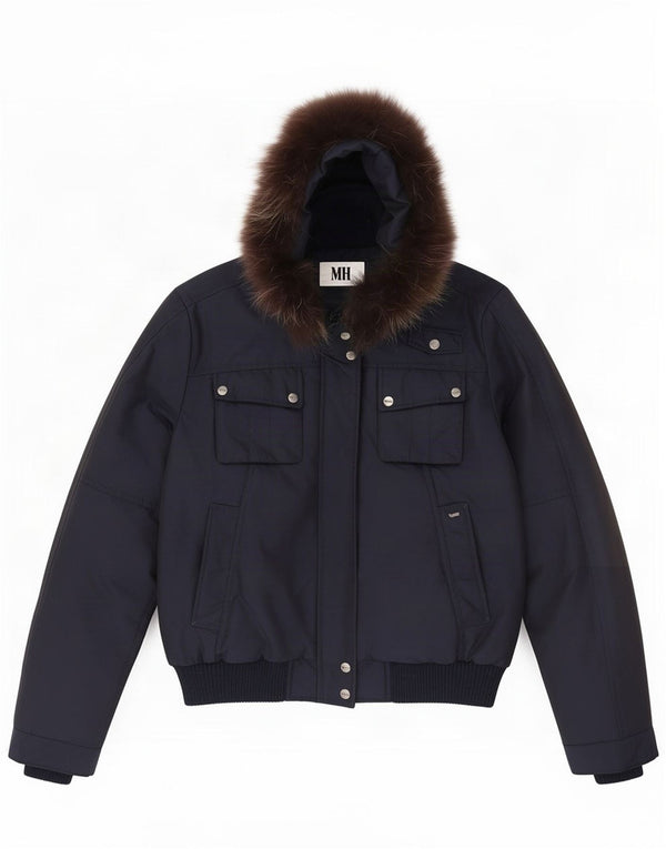 Chaqueta bomber con capucha para mujer Gas IT 46 Large Poliamida azul marino