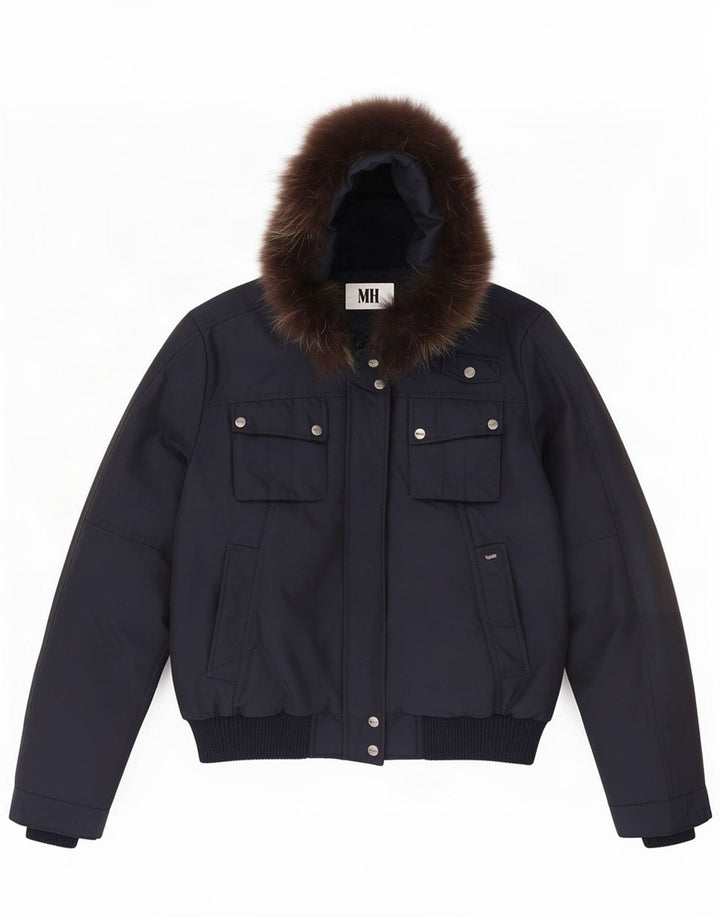 Chaqueta bomber con capucha para mujer Gas IT 46 Large Poliamida azul marino