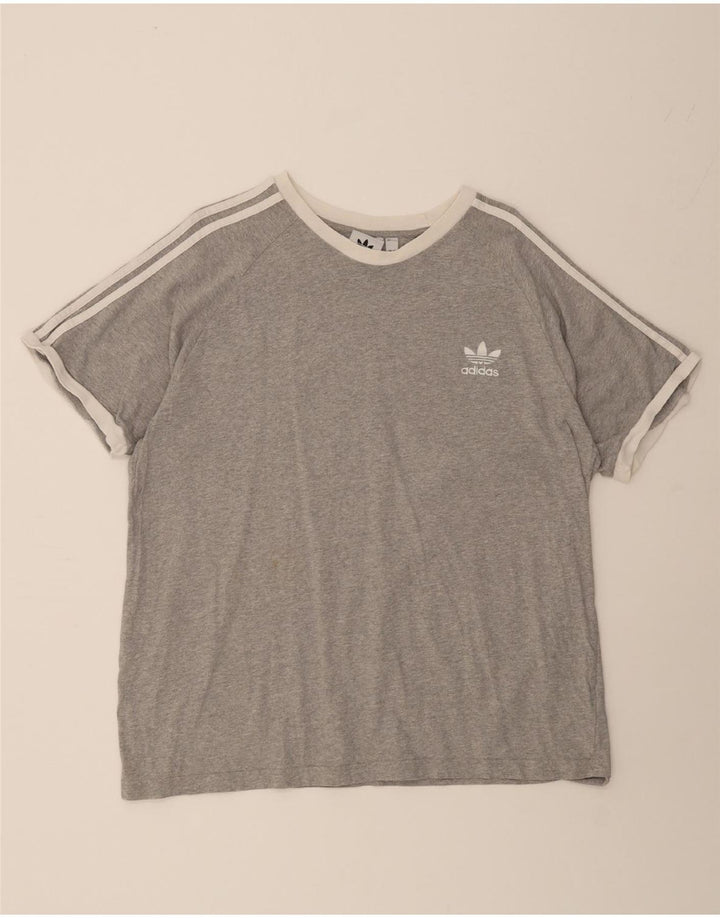 ADIDAS Mens T-Shirt Top XL Grey Cotton Vintage Adidas and Second-Hand Adidas from Messina Hembry 