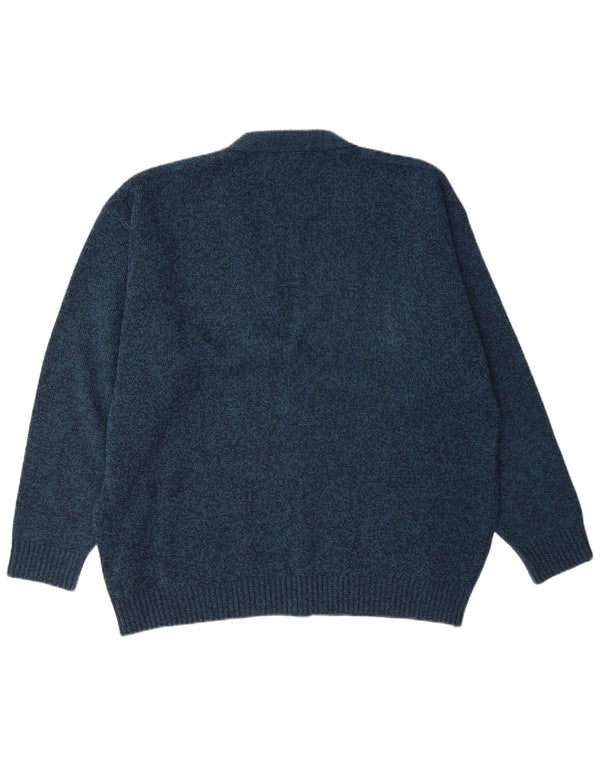 Suéter tipo cárdigan para hombre Four Seasons XL Acrílico moteado azul marino