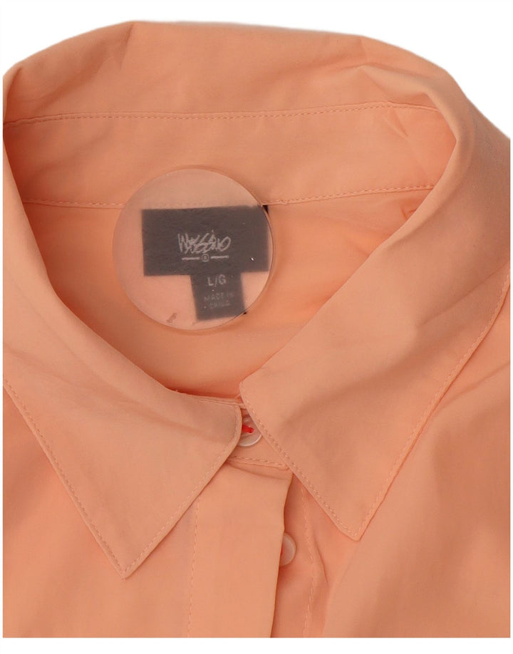 Mossimo Mujer Camisa Blusa UK 46 Grande Naranja Poliéster