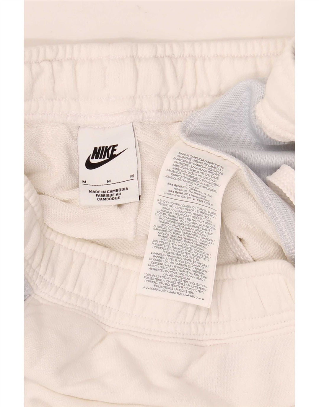 Pantalones cortos deportivos con estampado gráfico de algodón blanco mediano para hombre Nike