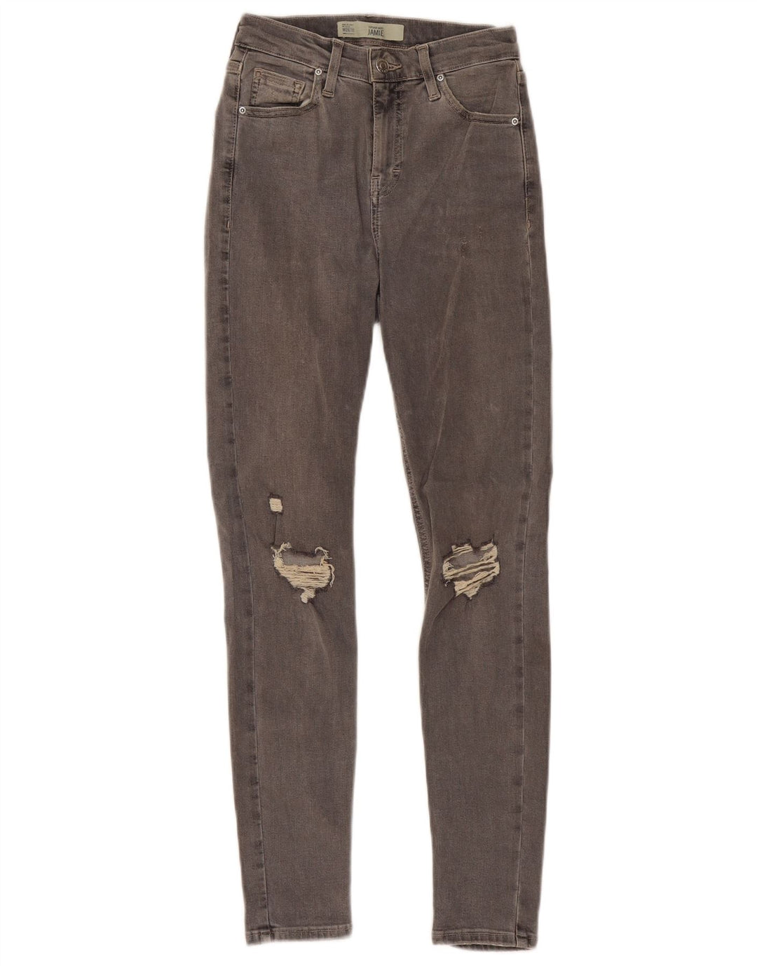 TOPSHOP Vaqueros pitillo desgastados para mujer W26 L27 Algodón gris