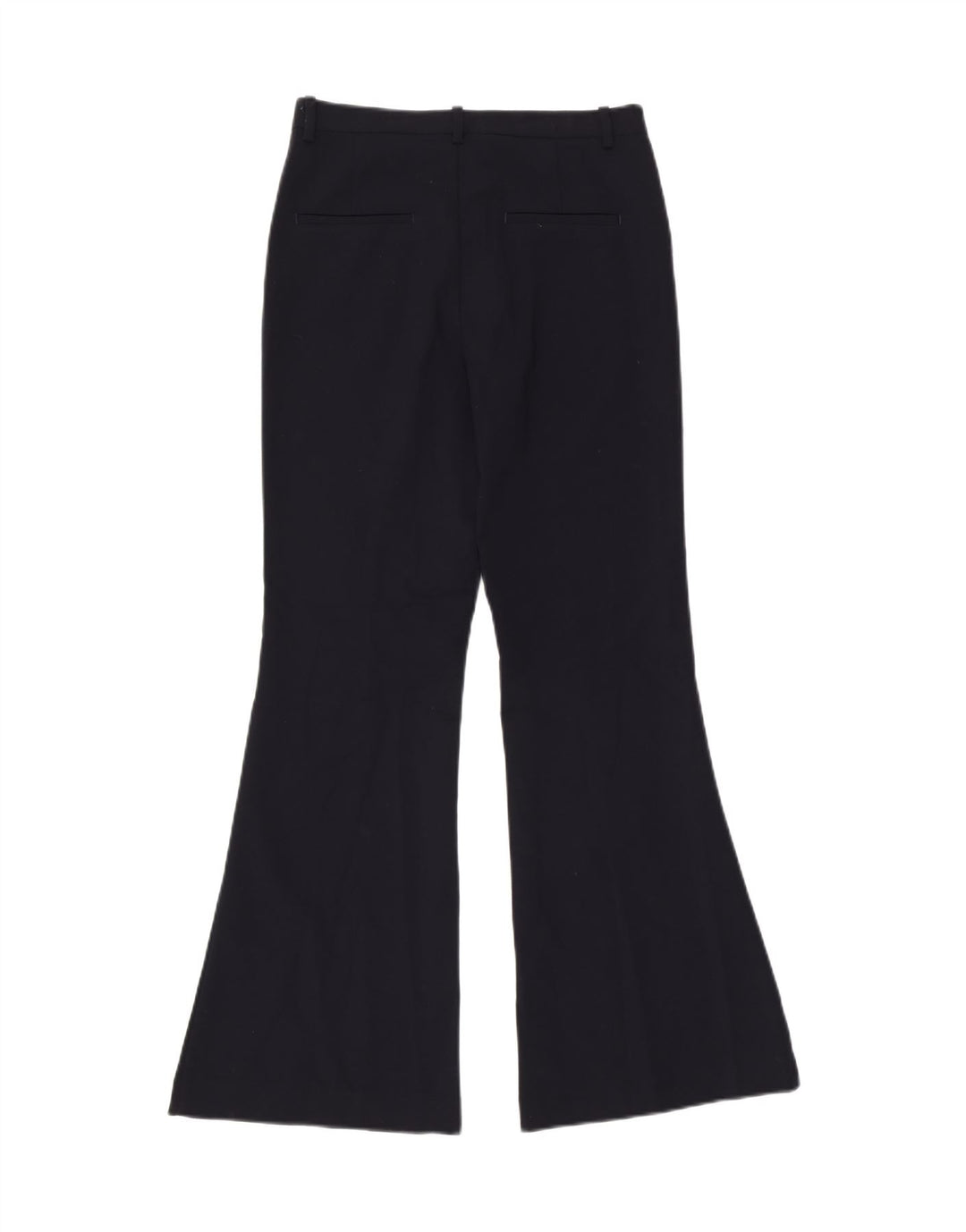 Zara Mujer Pantalones Casuales Acampanados Pequeño W26 L32 Poliéster Azul Marino