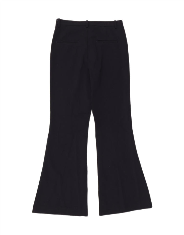 Zara Mujer Pantalones Casuales Acampanados Pequeño W26 L32 Poliéster Azul Marino