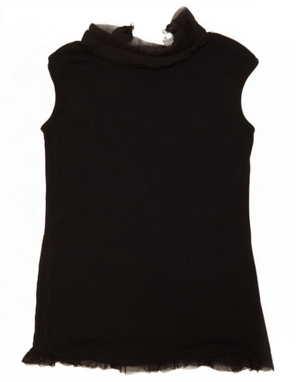 Desigual Blusa sin mangas para mujer Top UK 44 Grande Algodón negro