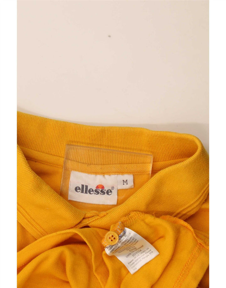 Ellesse Mens Polo Shirt Medium Yellow Cotton