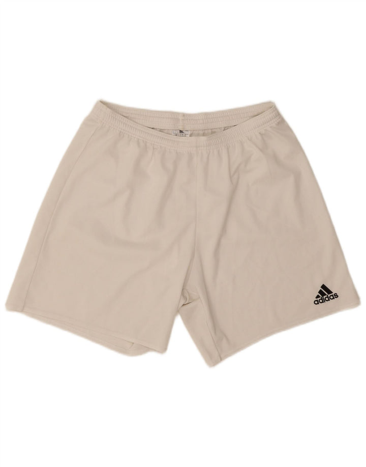 Adidas - Pantalones cortos deportivos Aeroready para hombre, poliéster blanco grande