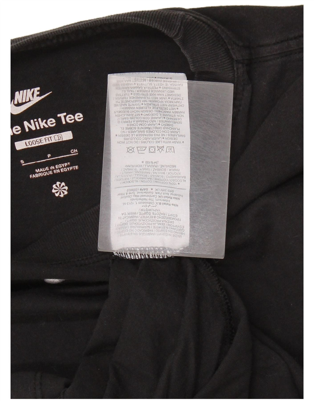 NIKE - Camiseta holgada para hombre, talla pequeña, algodón negro