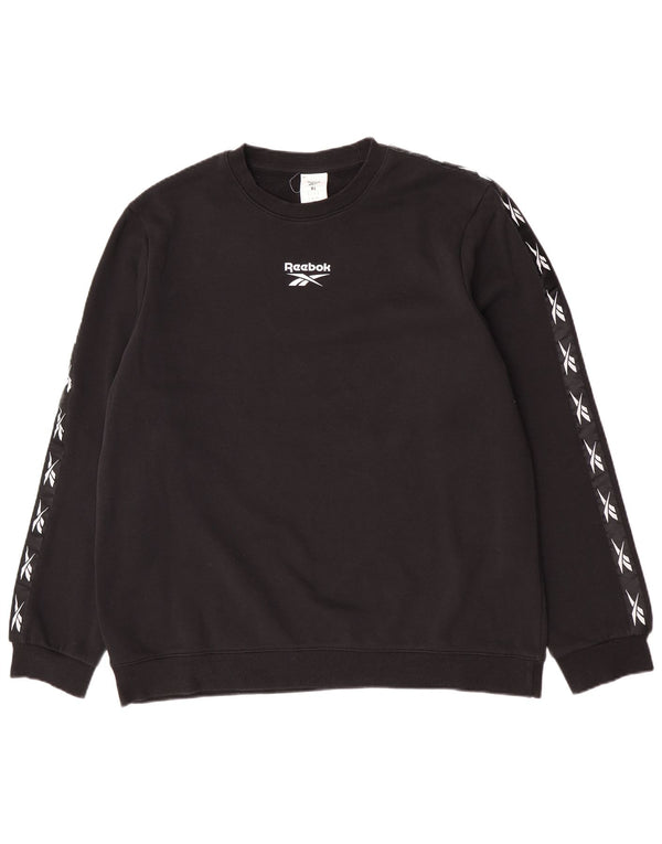 Reebok Hombre Graphic Sudadera Jumper XL Algodón Negro