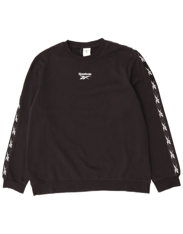 Reebok Hombre Graphic Sudadera Jumper XL Algodón Negro