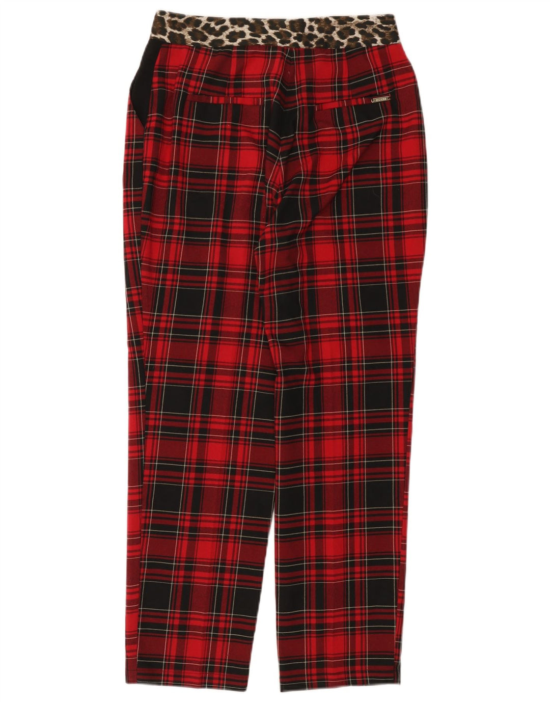 GUESS Pantalón chino cónico para mujer W28 L26 Poliéster a cuadros rojos