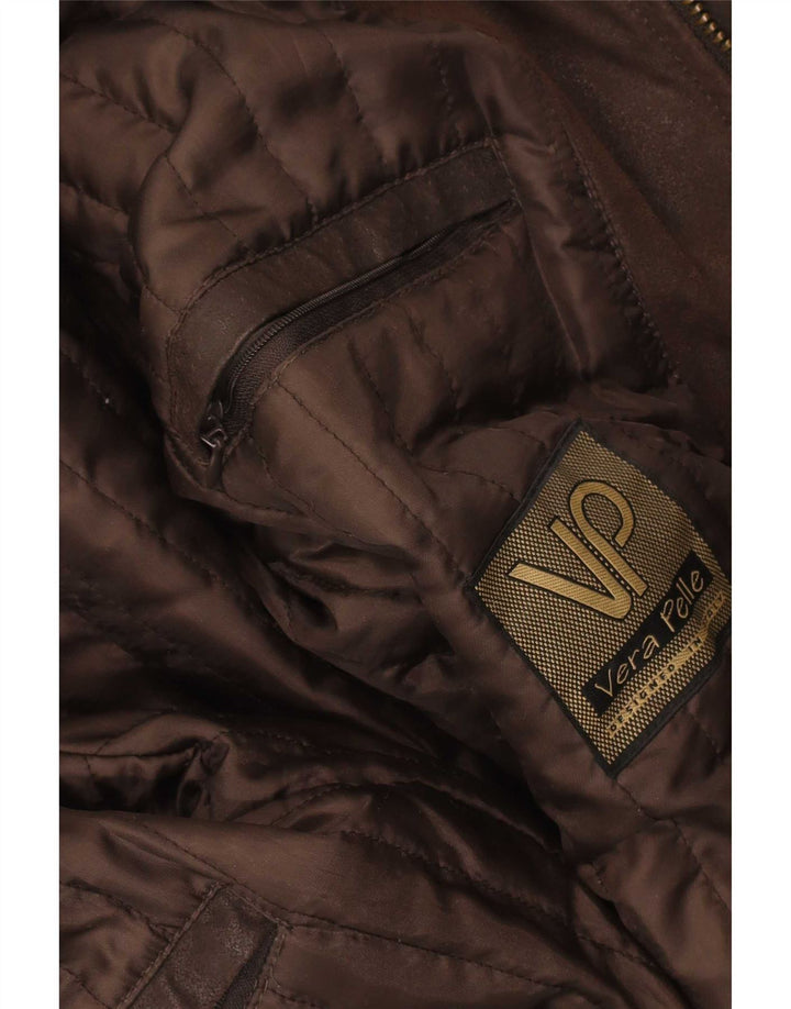 Vintage chaqueta de cuero para hombre Reino Unido 40 cuero marrón grande