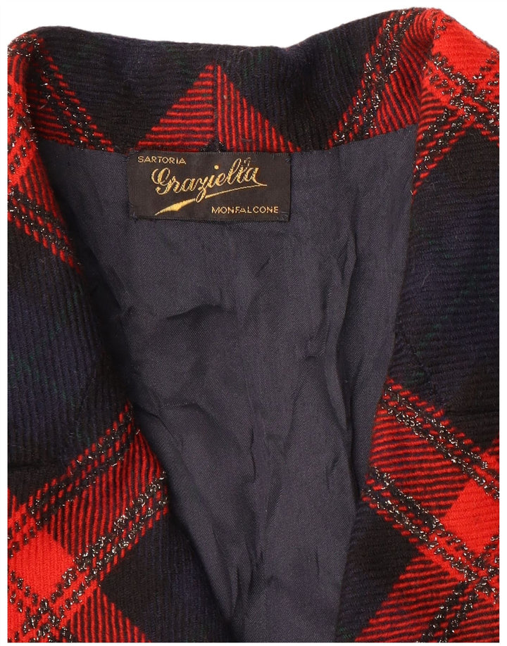 Graziella Chaqueta tipo blazer de 2 botones para mujer UK 46 Large Red Check