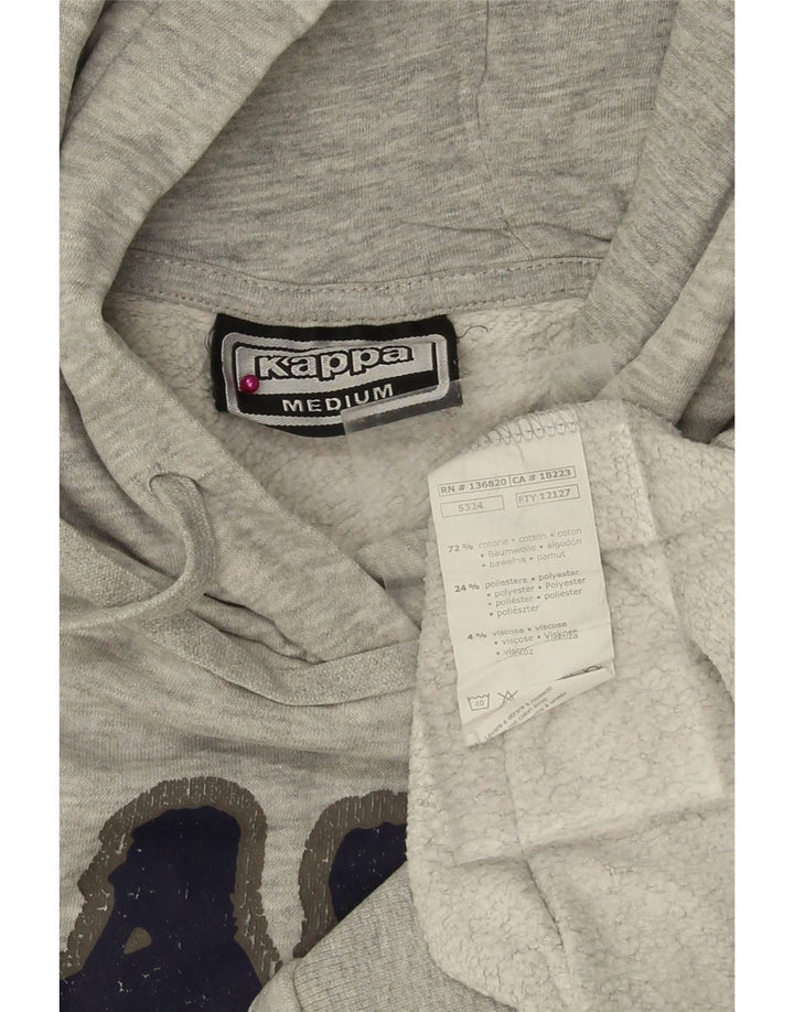 KAPPA Mens Graphic Hoodie Jumper Medium Grey Cotton Vintage Kappa and Second-Hand Kappa from Messina Hembry 