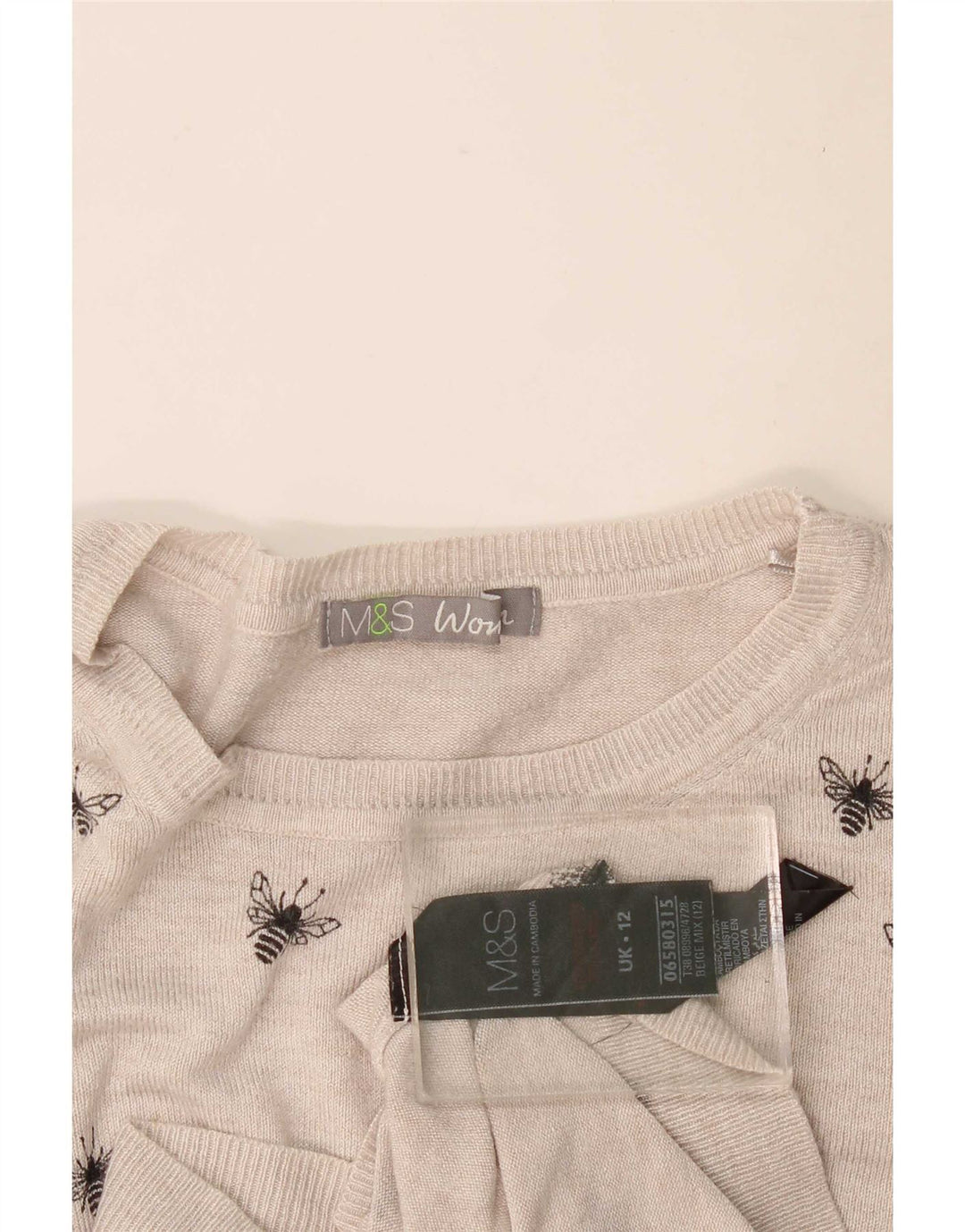 Marks & Spencer - Jersey para mujer con cuello barco, talla 40, color gris medio