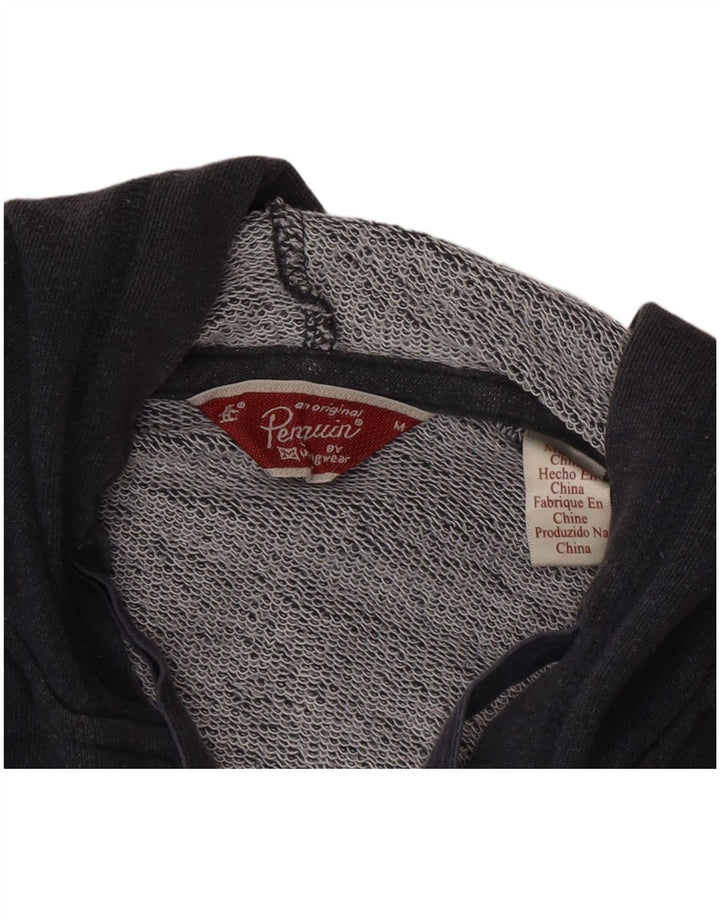 Penguin - Sudadera con capucha y cremallera para hombre, tamaño mediano, azul marino