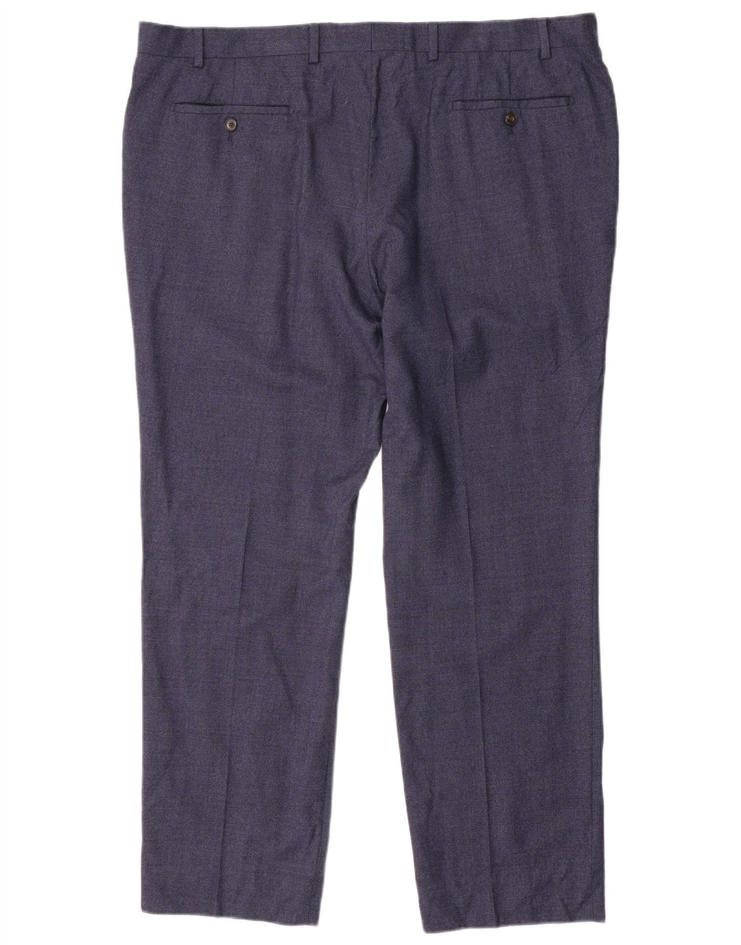 MARKS & SPENCER Mens Straight Suit Trousers W42 L31 Navy Blue Wool
