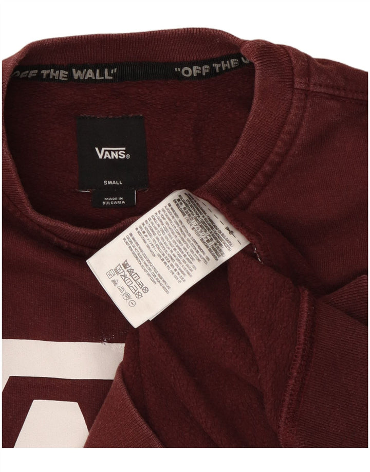 Vans Hombre Graphic Sudadera Jumper Small Borgoña Algodón