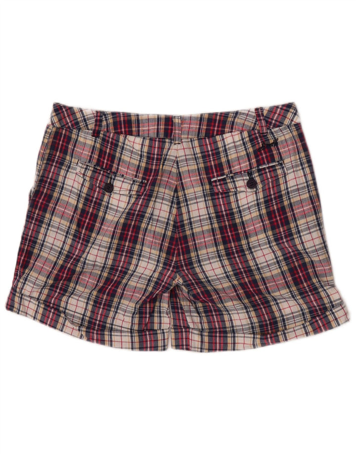 Carrera - Pantalones cortos chinos para mujer, talla grande, W31, algodón a cuadros multicolor