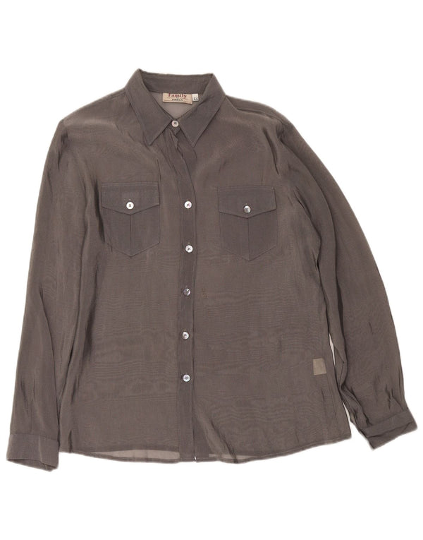 Camisa Preca Mujer Transparente IT 44 Poliamida Gris Medio