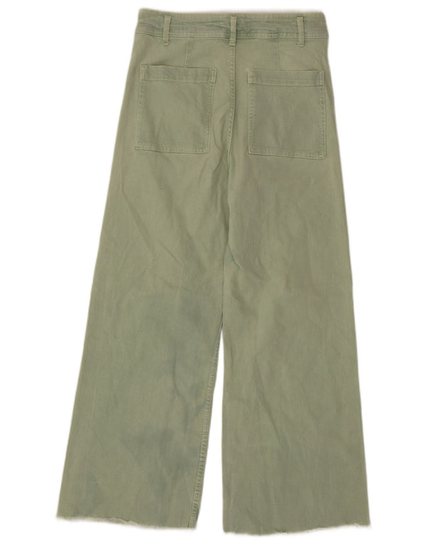 Zara Jeans De Pierna Ancha De Tiro Alto Para Mujer EU 40 Medium W30 L27 Verde