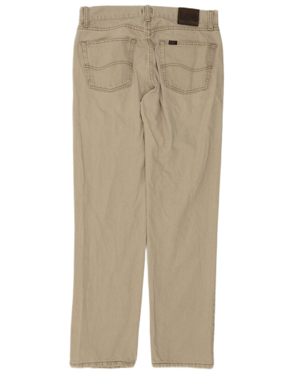 Pantalones Casuales De Corte Regular Para Hombre Lee W32 L34 Algodón Beige