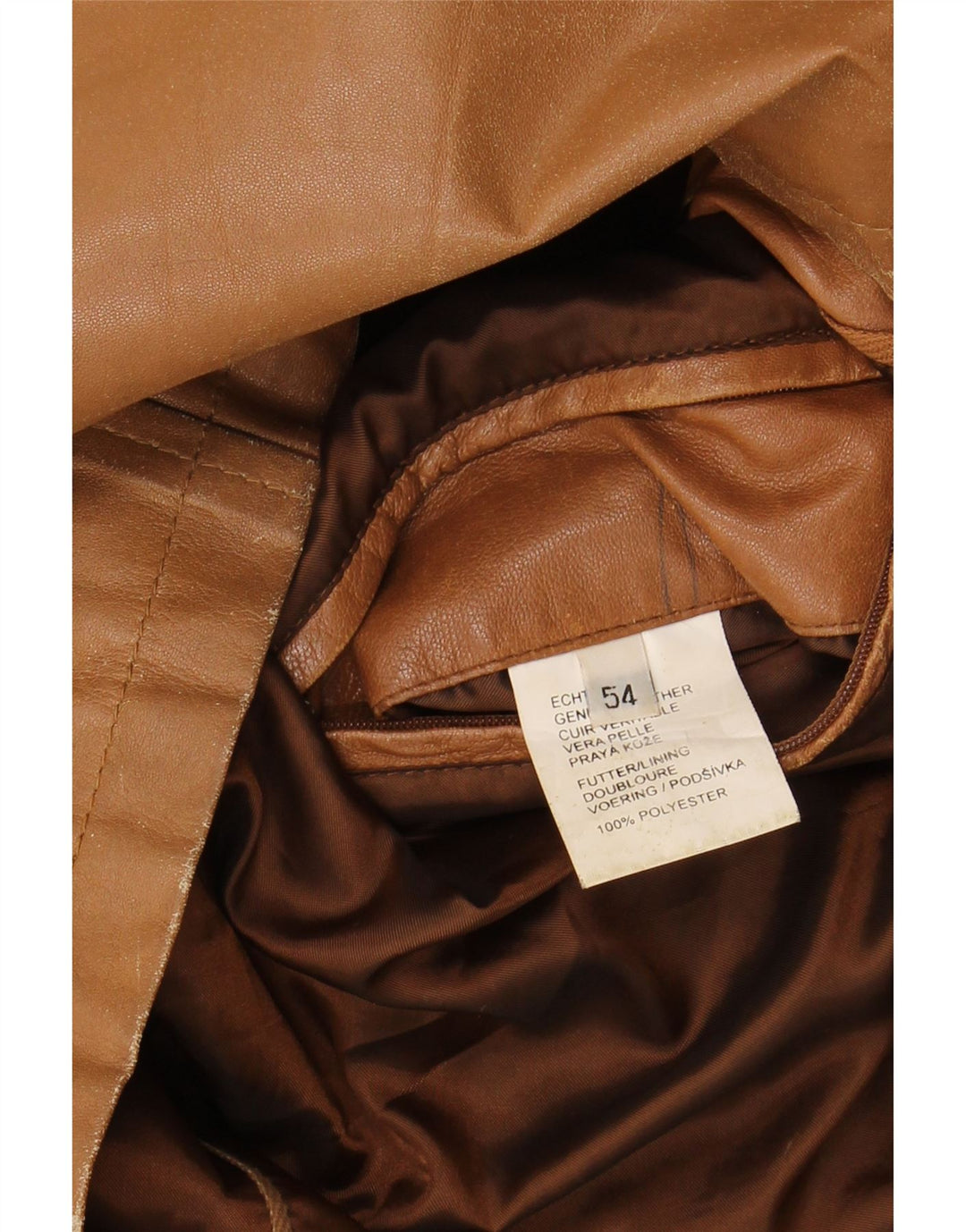CARLO COLUCCI Mens Leather Jacket IT 54 2XL Brown Leather