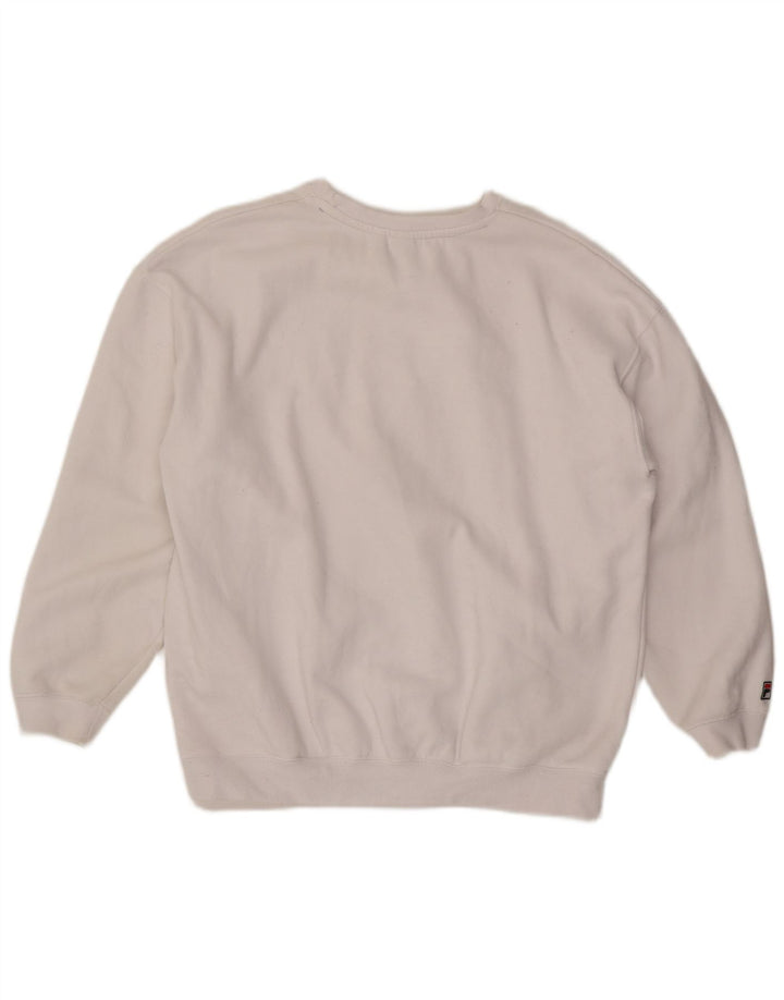 Fila Hombre Graphic Sudadera Jumper Grande Algodón Blanco