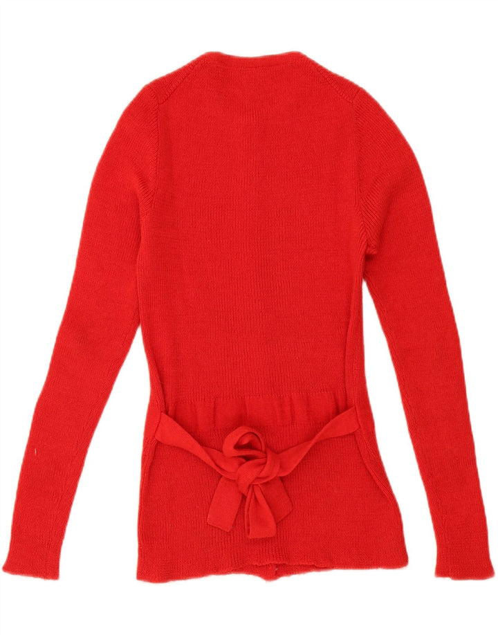 Vintage mujer Cardigan suéter Reino Unido 12 rojo medio