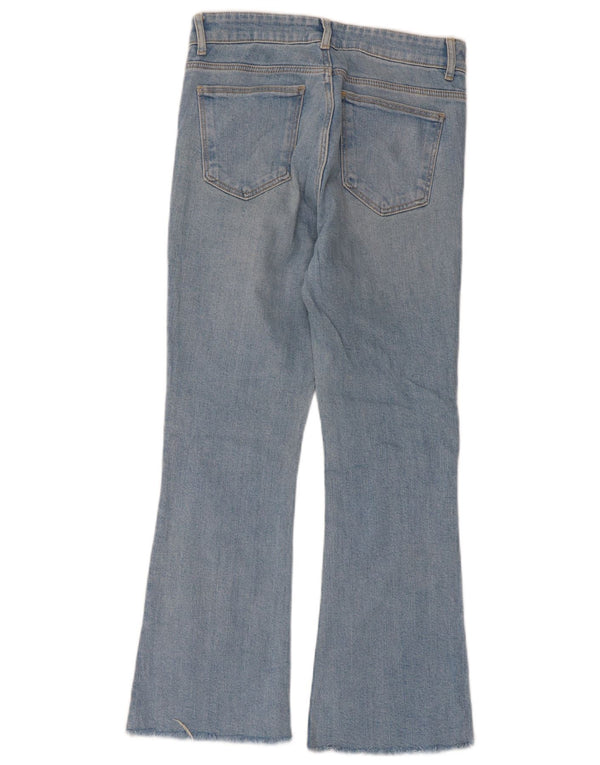 Zara Jeans Acampanados Cortos para Mujer EU 38 Small W28 L25 Algodón Azul
