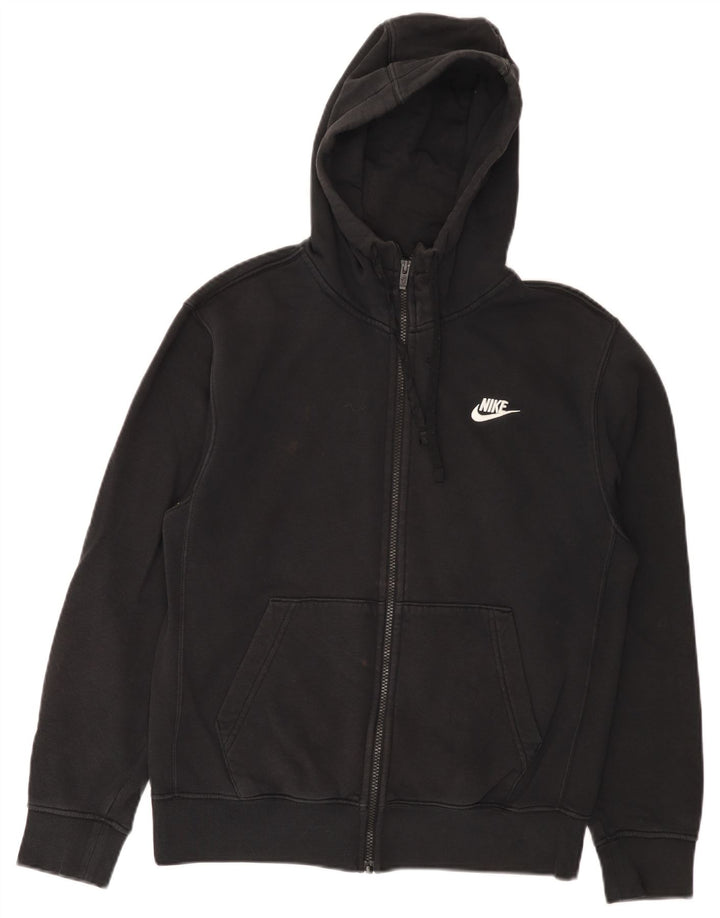 Nike - Sudadera con capucha y cremallera para hombre, talla pequeña, algodón negro