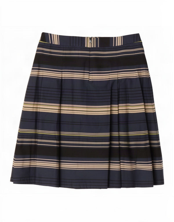 Monsoon Falda acampanada para mujer UK 44 Grande W34 Algodón a rayas azul marino