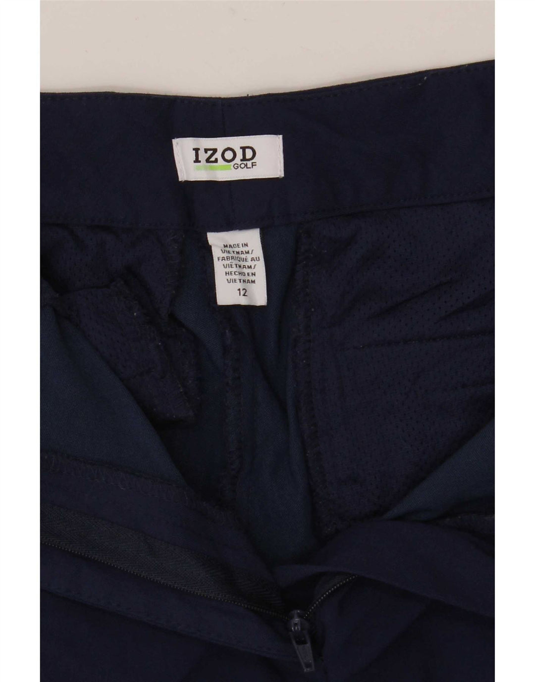 Izod pantalones cortos chinos para mujer US 12 grande W34 azul marino rayón