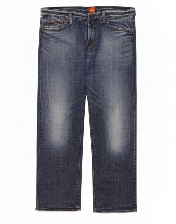 Vaqueros Hugo Boss Hombre Rectos W38 L32 Algodón Azul