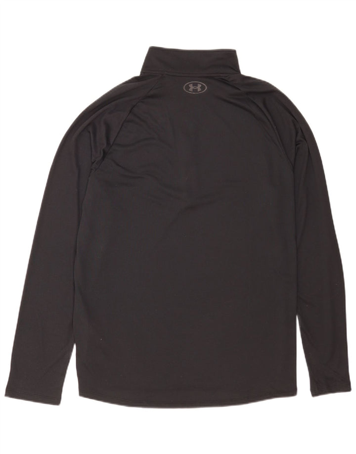 Under Armour Camiseta con cuello y cremallera para hombre Manga larga Poliéster negro grande