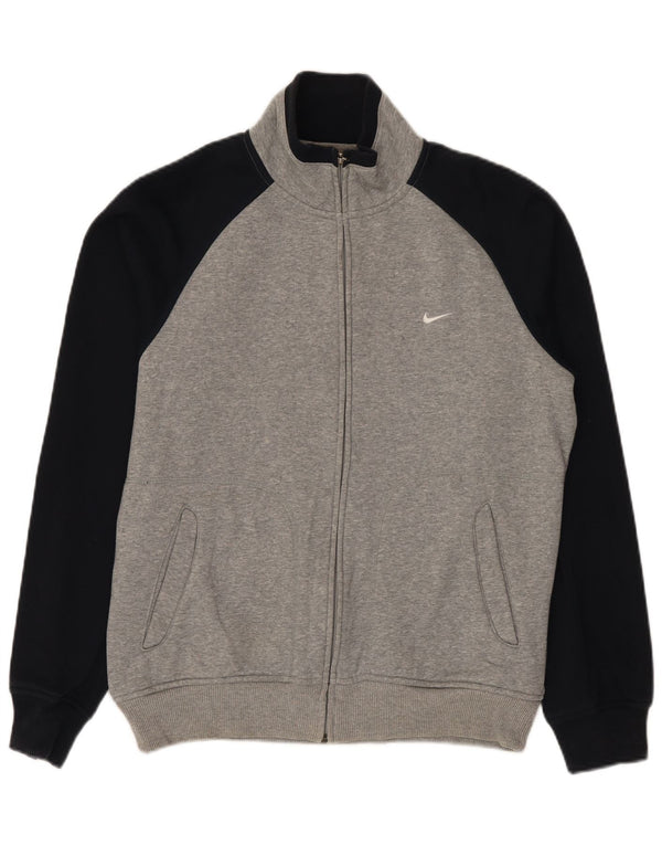 Nike Mens Tracksuit Top Jacket UK 38/40 Medium Grey Colourblock Cotton